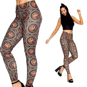 Blackmilk Game of Thrones Targaryen Dragon Print Leggings Size XL